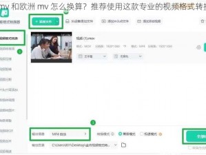 亚洲 mv 和欧洲 mv 怎么换算？推荐使用这款专业的视频格式转换工具