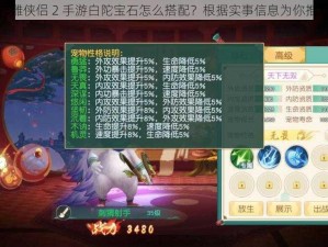 神雕侠侣 2 手游白陀宝石怎么搭配？根据实事信息为你推荐