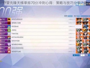 守望先锋天梯单排70分冲刺心得：策略与技巧分享之路