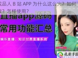 成品人 B 站 APP 为什么这么火？如何下载？怎样使用？