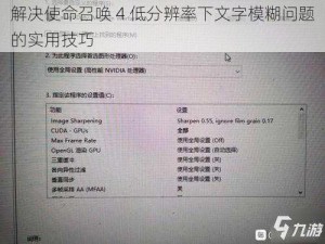 解决使命召唤 4 低分辨率下文字模糊问题的实用技巧