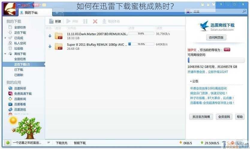 如何在迅雷下载蜜桃成熟时?