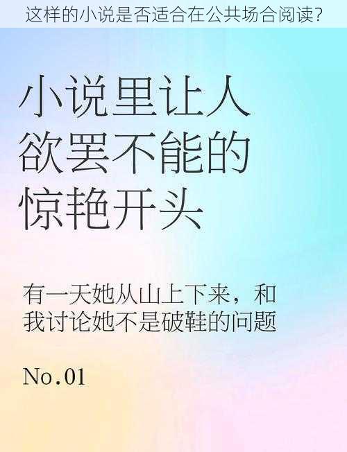 这样的小说是否适合在公共场合阅读？