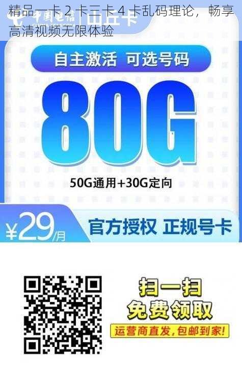 精品一卡 2 卡三卡 4 卡乱码理论，畅享高清视频无限体验