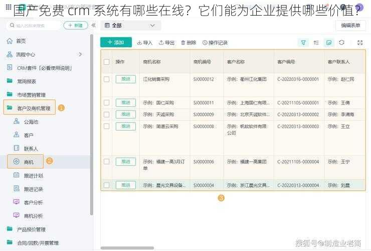 国产免费 crm 系统有哪些在线？它们能为企业提供哪些价值？