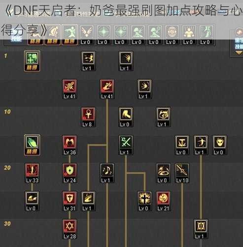 《DNF天启者：奶爸最强刷图加点攻略与心得分享》