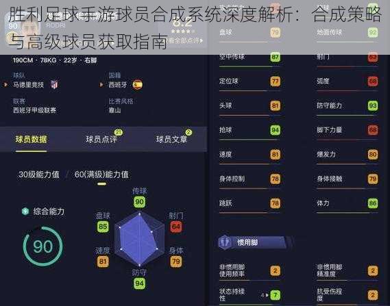 胜利足球手游球员合成系统深度解析：合成策略与高级球员获取指南