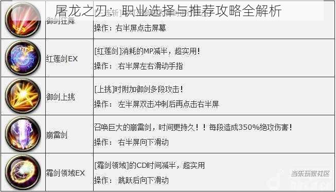 屠龙之刃：职业选择与推荐攻略全解析