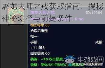 屠龙大师之戒获取指南：揭秘神秘途径与前提条件