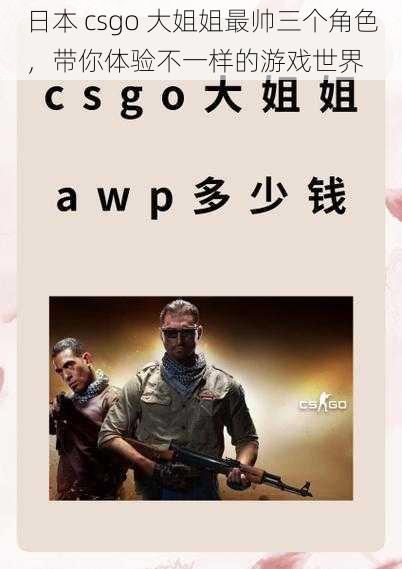 日本 csgo 大姐姐最帅三个角色，带你体验不一样的游戏世界