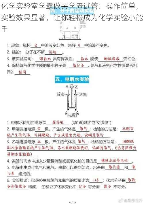 化学实验室学霸做哭学渣试管：操作简单，实验效果显著，让你轻松成为化学实验小能手