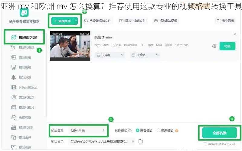 亚洲 mv 和欧洲 mv 怎么换算？推荐使用这款专业的视频格式转换工具