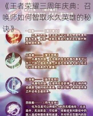 《王者荣耀三周年庆典：召唤师如何智取永久英雄的秘诀》