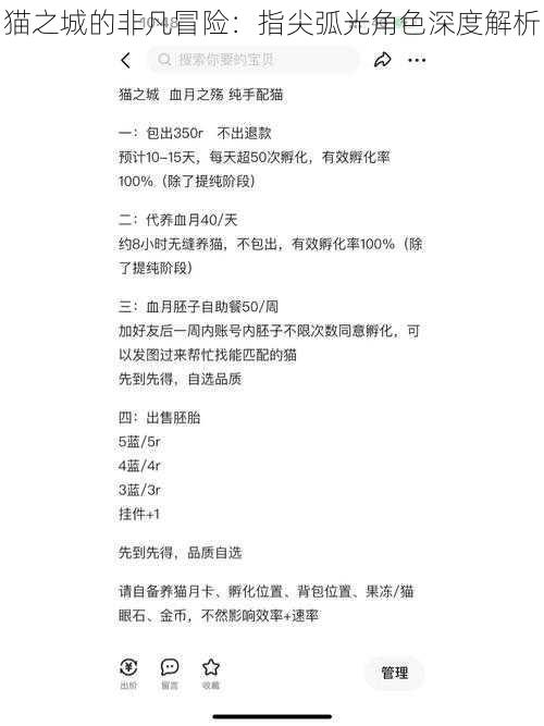 猫之城的非凡冒险：指尖弧光角色深度解析