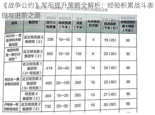 《战争公约》军衔提升策略全解析：经验积累战斗表现与进阶之路