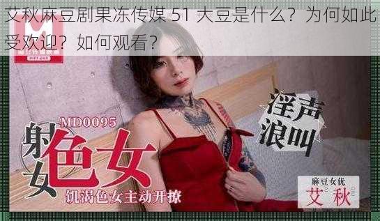 艾秋麻豆剧果冻传媒 51 大豆是什么？为何如此受欢迎？如何观看？