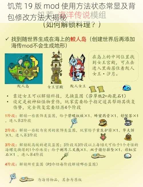 饥荒 19 版 mod 使用方法状态常显及背包修改方法大揭秘