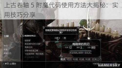 上古卷轴 5 附魔代码使用方法大揭秘：实用技巧分享