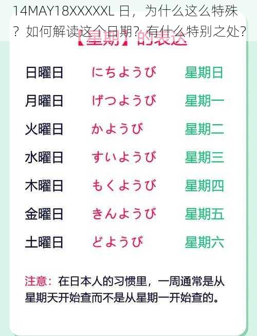 14MAY18XXXXXL 日，为什么这么特殊？如何解读这个日期？有什么特别之处？