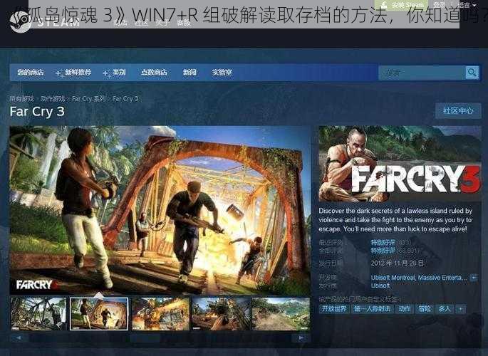 《孤岛惊魂 3》WIN7+R 组破解读取存档的方法，你知道吗？