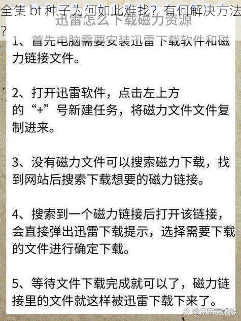 全集 bt 种子为何如此难找？有何解决方法？