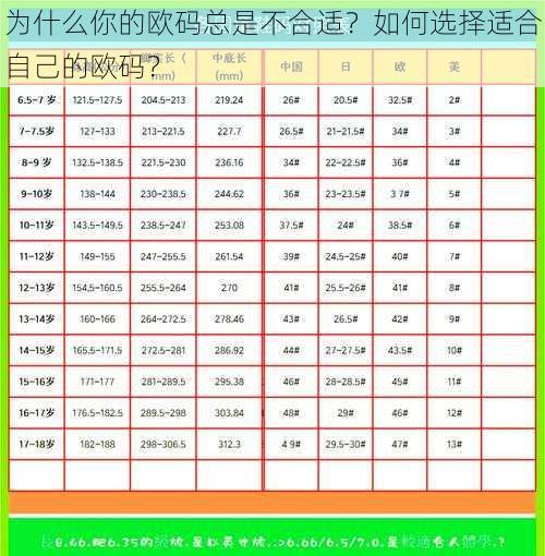 为什么你的欧码总是不合适？如何选择适合自己的欧码？