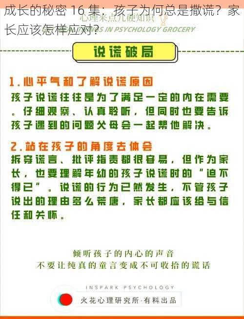 成长的秘密 16 集：孩子为何总是撒谎？家长应该怎样应对？