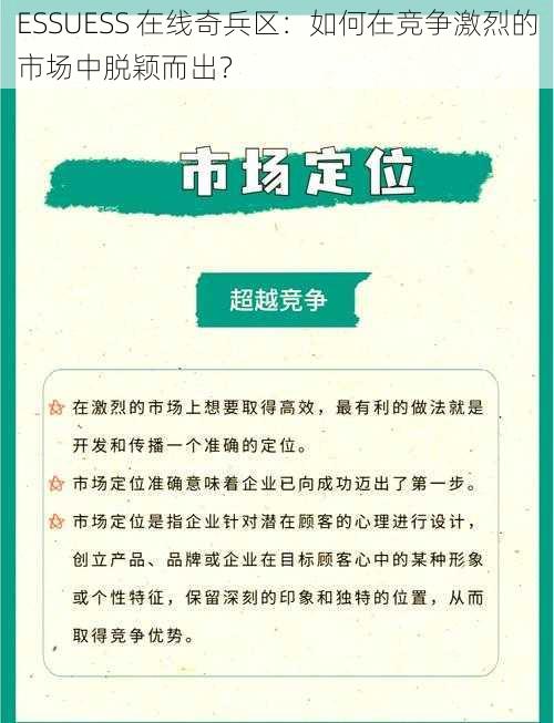 ESSUESS 在线奇兵区：如何在竞争激烈的市场中脱颖而出？