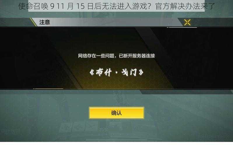 使命召唤 9 11 月 15 日后无法进入游戏？官方解决办法来了