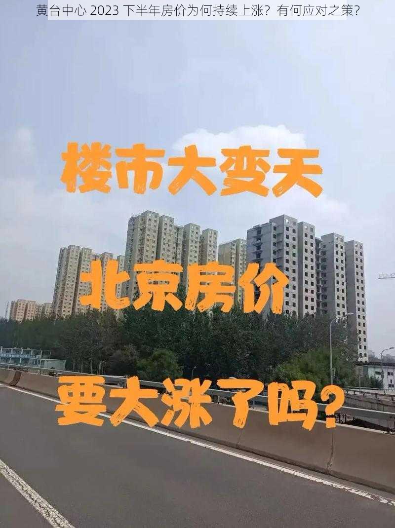 黄台中心 2023 下半年房价为何持续上涨？有何应对之策？