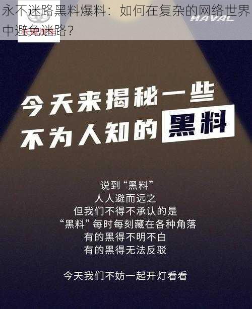 永不迷路黑料爆料：如何在复杂的网络世界中避免迷路？