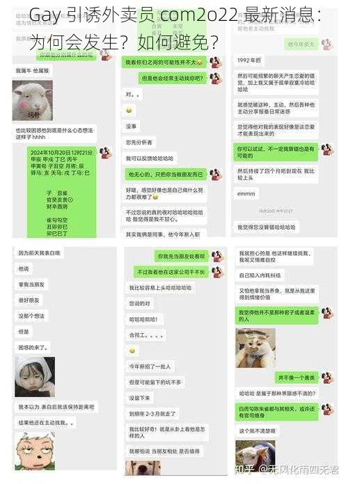 Gay 引诱外卖员 com2o22 最新消息：为何会发生？如何避免？