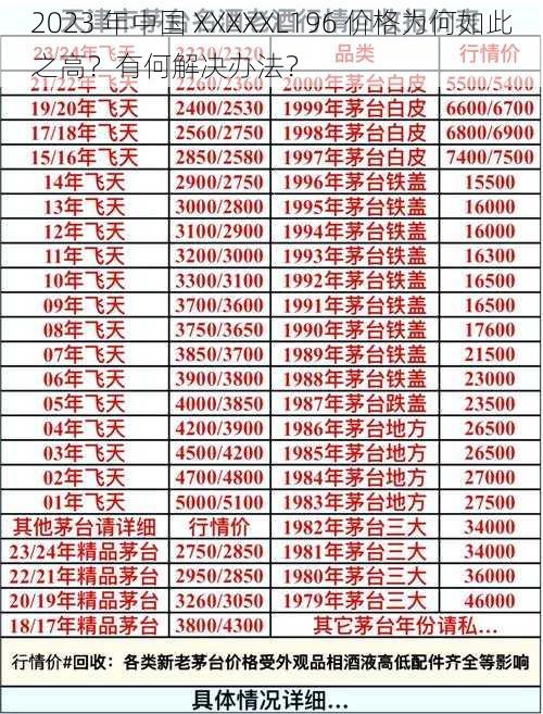 2023 年中国 XXXXXL196 价格为何如此之高？有何解决办法？