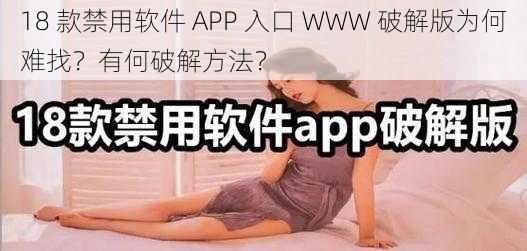 18 款禁用软件 APP 入口 WWW 破解版为何难找？有何破解方法？