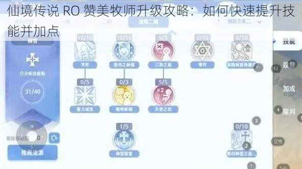 仙境传说 RO 赞美牧师升级攻略：如何快速提升技能并加点