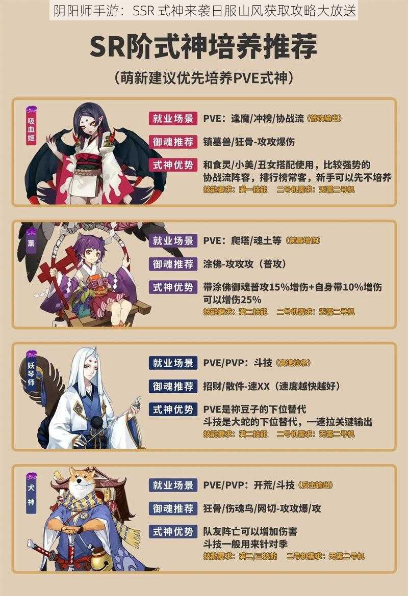 阴阳师手游：SSR 式神来袭日服山风获取攻略大放送